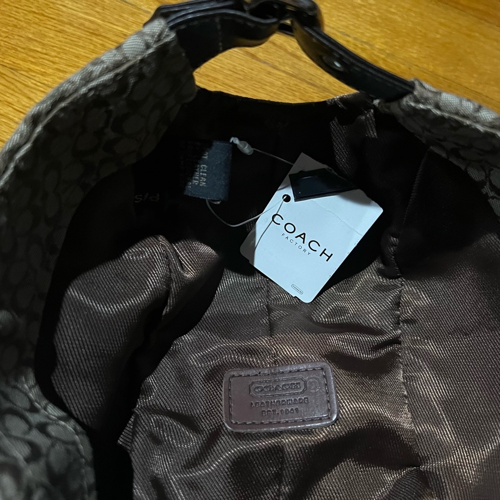 Coach Brown Patterned C Baseball Cap Hat Leather … - image 5